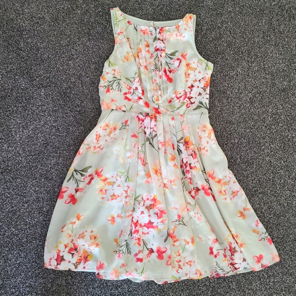 Dressbarn fit & flare pleated dress